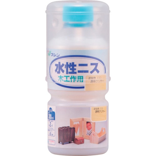 トラスコ中山 和信ペイント 水性ニス 透明クリヤー  300ml（ご注文単位1本）【直送品】