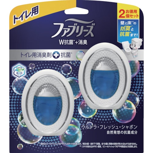 トラスコ中山 P＆G ファブリーズ W消臭 トイレ用消臭剤＋抗菌 ウルトラ・フレッシュ・シャボン 6ml×2個 365-4519  (ご注文単位1パック) 【直送品】