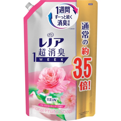 トラスコ中山 P＆G レノア 超消臭1WEEK 柔軟剤 フローラルフルーティーソープ 詰め替え 超特大 1390mL 269-8390  (ご注文単位1本) 【直送品】