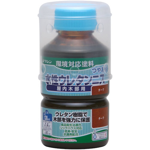 トラスコ中山 和信ペイント 水性ウレタンニス チーク  130ml 529-0513  (ご注文単位1本) 【直送品】