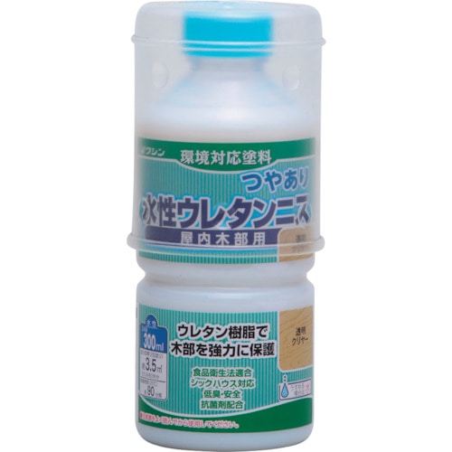 トラスコ中山 和信ペイント 水性ウレタンニス 透明クリヤー  300ml（ご注文単位1本）【直送品】