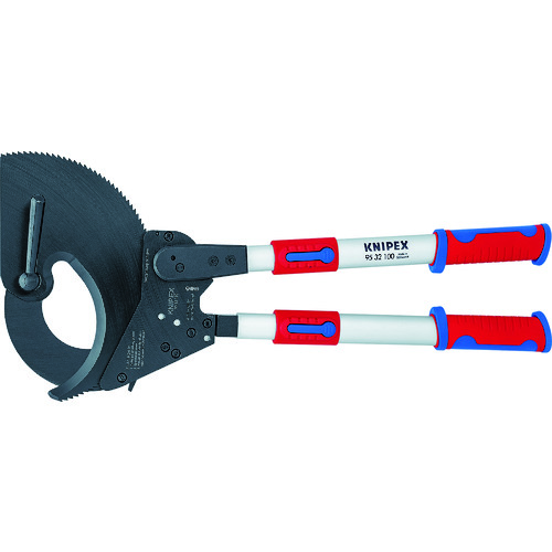 トラスコ中山 KNIPEX 9532-100 ラチェット式ケーブルカッター ハンドル伸縮幅650-860mm（ご注文単位1個）【直送品】