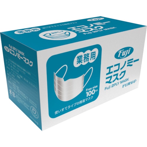 トラスコ中山 フジ フジエコノミーマスク(2PLY)（ご注文単位1箱）【直送品】