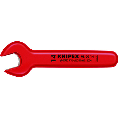 トラスコ中山 KNIPEX 絶縁片口スパナ 14mm（ご注文単位1個）【直送品】