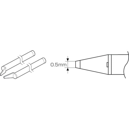 トラスコ中山 白光 こて先 CHIP 0.5L型（ご注文単位1セット）【直送品】