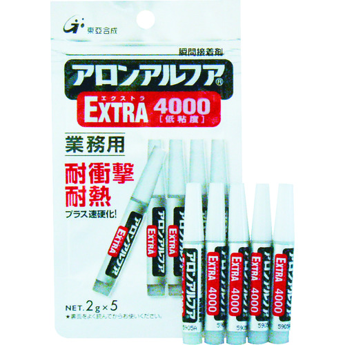 トラスコ中山 アロン アロンアルファ EXTRA 4000 2g(5本入)（ご注文単位1袋）【直送品】