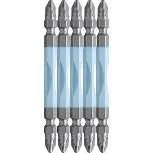 トラスコ中山 アネックス ドライバービット(トーションタイプ) 刃先＋2×全長85mm (カラー5本入)（ご注文単位1パック）【直送品】