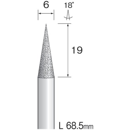 トラスコ中山 ミニモ 電着ダイヤモンドバー#120 Φ6 刃長19mm（ご注文単位1本）【直送品】