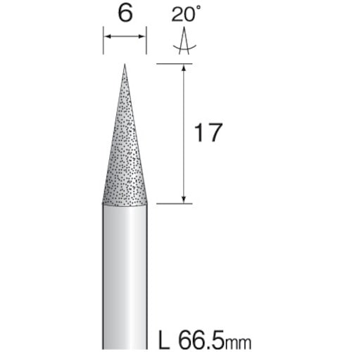 トラスコ中山 ミニモ 電着ダイヤモンドバー#120 Φ6 刃長17mm（ご注文単位1本）【直送品】