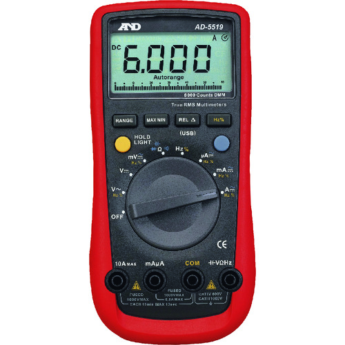 トラスコ中山 A＆D 6000カウント デジタルマルチメーター AD－5519 179-5486  (ご注文単位1台) 【直送品】