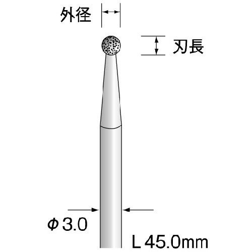 トラスコ中山 ミニモ 電着CBNバー #600 φ0.8（ご注文単位1本）【直送品】