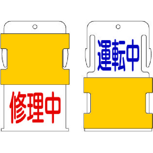 トラスコ中山 IM スライド表示タグ 運転中修理中 (運転中 - 青文字 / 修理中 - 赤文（ご注文単位1枚）【直送品】