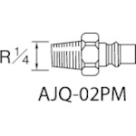 トラスコ中山 アネスト岩田 エアーホース用継手 クイックジョイント(プラグ) 接続口径R1/4（ご注文単位1個）【直送品】