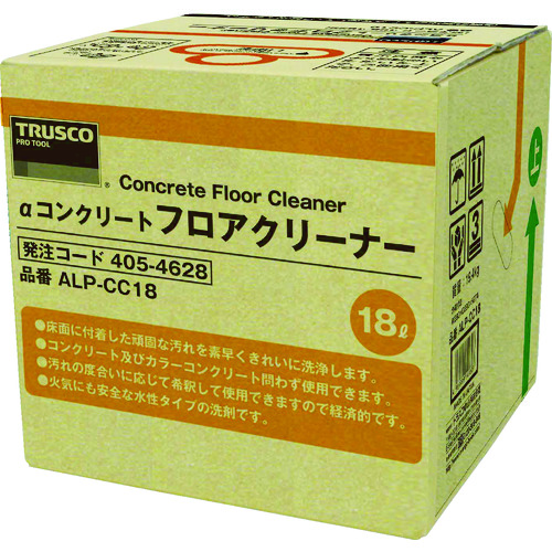 トラスコ中山 TRUSCO αコンクリートフロアクリーナー 18L（ご注文単位1個）【直送品】