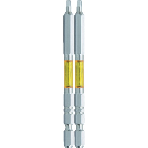 トラスコ中山 アネックス ドライバービット(トーションタイプ) 龍靭ビット 片頭■#2×全長100mm 黄 (2本入)（ご注文単位1パック）【直送品】