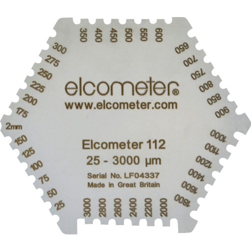 トラスコ中山 elcometer 六角形ウェットフィルム膜厚計 107-1213  (ご注文単位1枚) 【直送品】