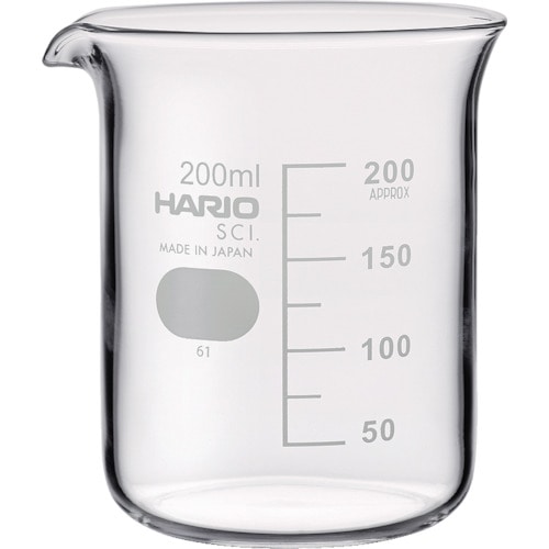 トラスコ中山 HARIO ビーカー 目安目盛付 200ml（ご注文単位1個）【直送品】