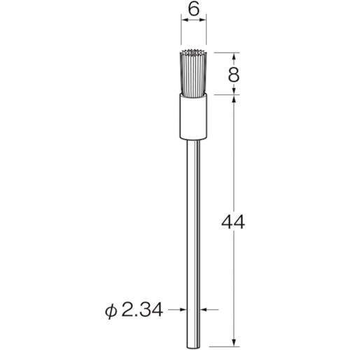 トラスコ中山 リューター 軸付エンド型ブラシ軸径（mm）：2.34毛材：真ちゅう線 128-1785  (ご注文単位1袋) 【直送品】