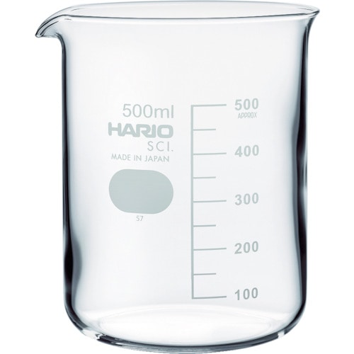 トラスコ中山 HARIO ビーカー 目安目盛付 500ml（ご注文単位1個）【直送品】