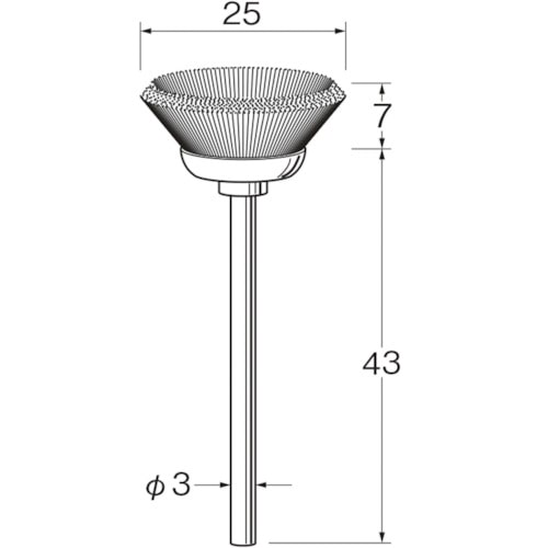 トラスコ中山 リューター 軸付ベベル型ブラシ（ご注文単位1袋）【直送品】