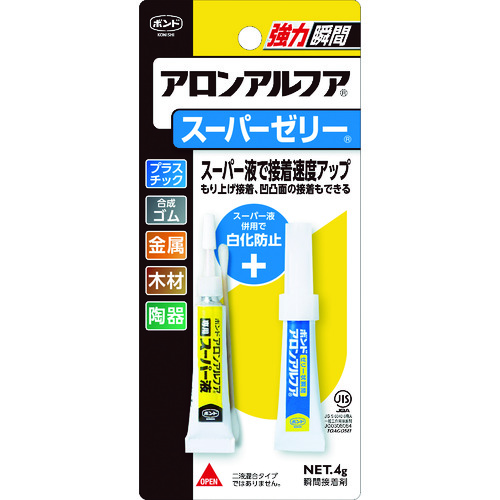 トラスコ中山 コニシ 瞬間接着剤 ボンドアロンアルフア スーパーゼリー 4g #30533（ご注文単位1本）【直送品】