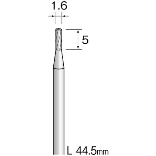 トラスコ中山 ミニモ 超硬カッター スパイラルカット Φ1.6　852-7205（ご注文単位1本）【直送品】