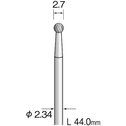 トラスコ中山 ミニモ 超硬カッター クロスカット Φ2.7（ご注文単位1本）【直送品】