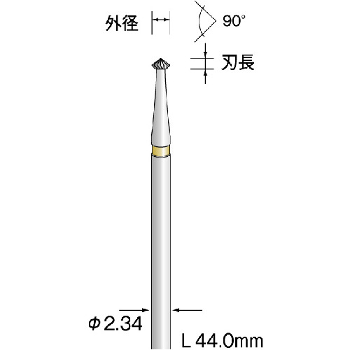 トラスコ中山 ミニモ 超硬カッター 菱形ストレートカット 刃径Φ0.9 刃長0.52mm（ご注文単位1本）【直送品】