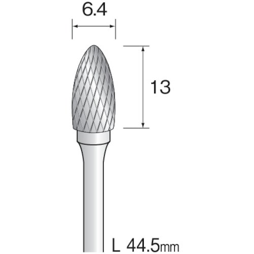 トラスコ中山 ミニモ 超硬カッター クロスカット Φ6.4 軸径3.0mm　852-7340（ご注文単位1本）【直送品】