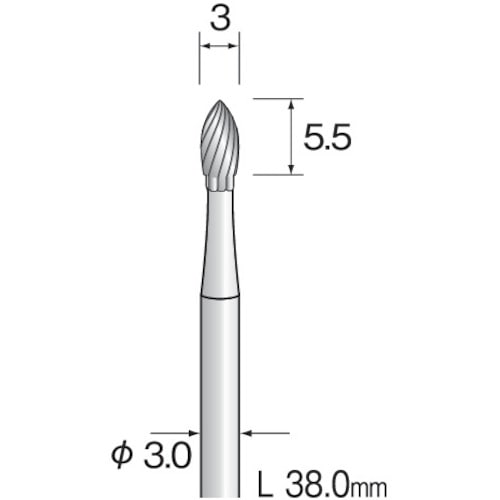 トラスコ中山 ミニモ 超硬カッター スパイラルカット Φ3 軸径3.0mm 852-7341  (ご注文単位1本) 【直送品】