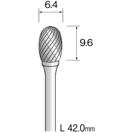 トラスコ中山 ミニモ 超硬カッター クロスカット Φ6.4 軸径3.0mm 852-7344  (ご注文単位1本) 【直送品】