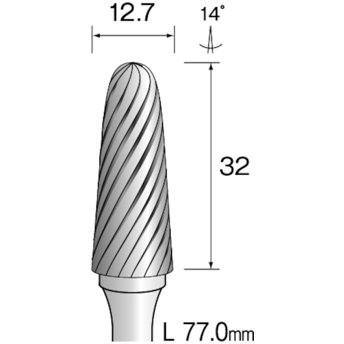 トラスコ中山 ミニモ 超硬カッター スパイラルカット Φ13 852-7402  (ご注文単位1本) 【直送品】