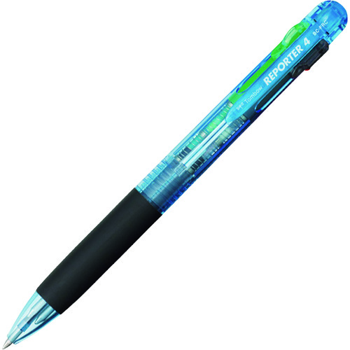 トラスコ中山 Tombow 4色ボールペン リポーター4 透明ブルー 215-9356  (ご注文単位1本) 【直送品】