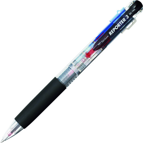 トラスコ中山 Tombow 3色ボールペン リポーター3 透明 215-9322  (ご注文単位1本) 【直送品】