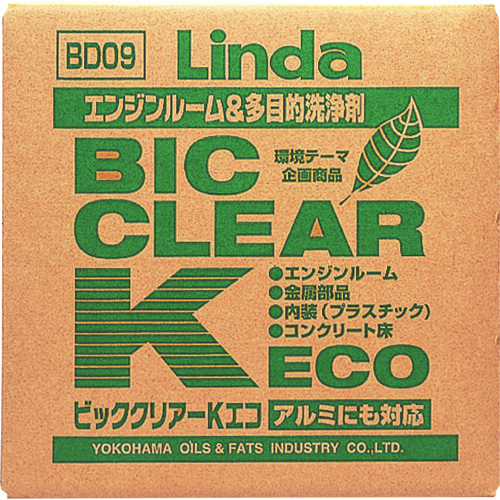 トラスコ中山 Linda ビッククリアーK・ECO 20kg/BIB（ご注文単位1個）【直送品】