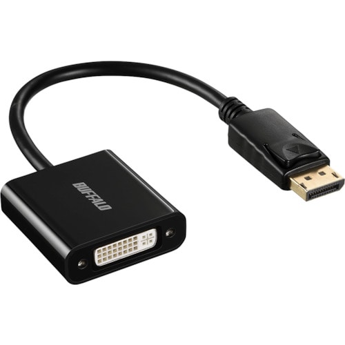 トラスコ中山 バッファロー DisplayPort－DVI変換アダプタ ブラック 457-7819  (ご注文単位1個) 【直送品】