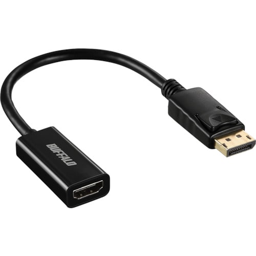 トラスコ中山 バッファロー DisplayPort-HDMI変換アダプタ ブラック（ご注文単位1個）【直送品】