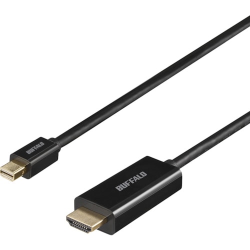 トラスコ中山 バッファロー miniDP－HDMI 変換ケーブル 2m ブラック 457-7823  (ご注文単位1個) 【直送品】