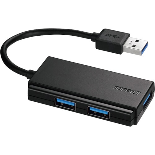 トラスコ中山 バッファロー USB3.0 バスパワー 3ポート ハブ ブラック 430-5364  (ご注文単位1個) 【直送品】