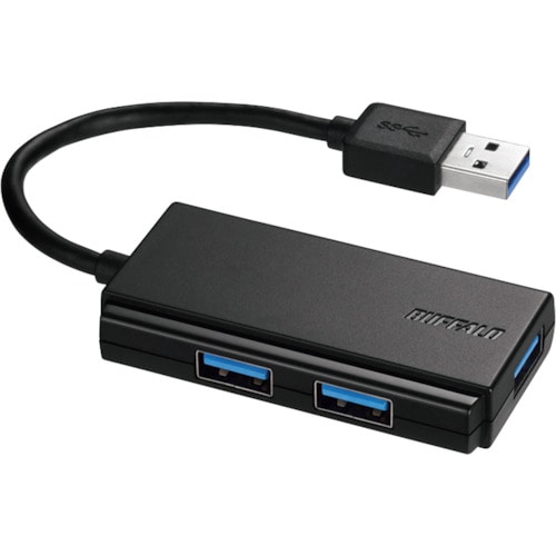 トラスコ中山 バッファロー USB3.0 バスパワー 3ポート ハブ ブラック 417-2286  (ご注文単位1個) 【直送品】