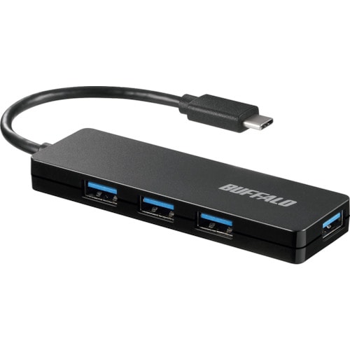 トラスコ中山 バッファロー USB3.1（Gen1） Type－C 4ポート バスパワーハブ ブラック 417-0656  (ご注文単位1個) 【直送品】