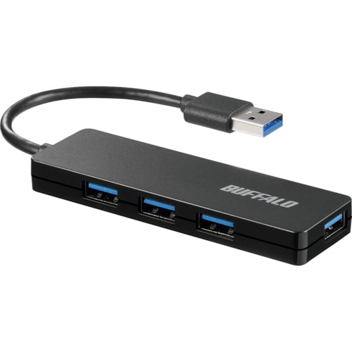 トラスコ中山 バッファロー USB3.0 4ポート バスパワーハブ ブラック 417-2292  (ご注文単位1個) 【直送品】