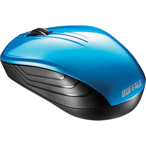 トラスコ中山 バッファロー 無線 BlueLED 3ボタン スタンダードマウス ブルー 417-0664  (ご注文単位1個) 【直送品】