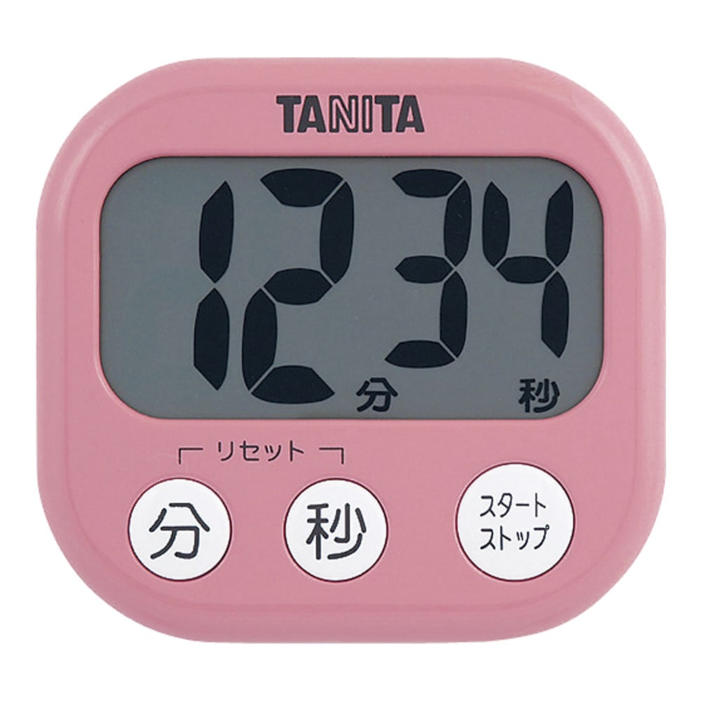 タニタでか見えタイマー（99分59秒計） TD-384PK　ピンク 1個（ご注文単位1個）【直送品】