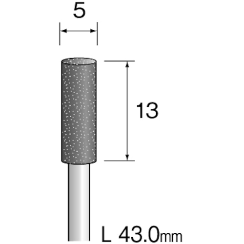 トラスコ中山 ミニモ グレー砥石 A/WA#60 φ5 (10本入)（ご注文単位1袋）【直送品】