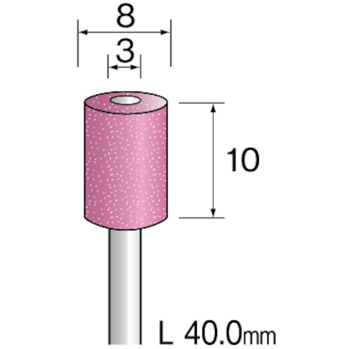 トラスコ中山 ミニモ SPピンク砥石#180 φ8 (10本入)（ご注文単位1袋）【直送品】