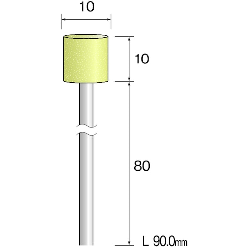 トラスコ中山 ミニモ ロングシャフトイエロー砥石 WA#120 φ10 (10本入)（ご注文単位1袋）【直送品】