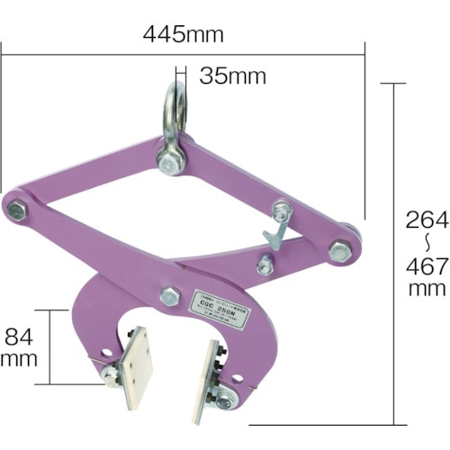 トラスコ中山 スーパー コンクリート二次製品用吊クランプ(パッド式) 容量：250kg（ご注文単位1台）【直送品】