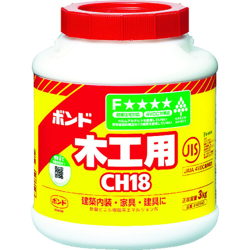 トラスコ中山 コニシ ボンド木工用 CH18 3kg(ポリ缶) #40140（ご注文単位1個）【直送品】