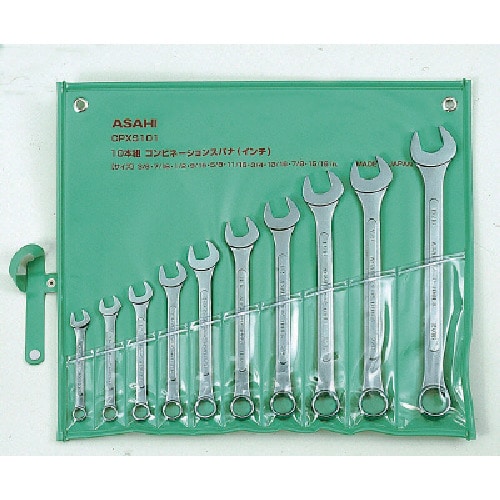 トラスコ中山 ASH コンビネーションスパナセットインチサイズ10本組（ご注文単位1セット）【直送品】